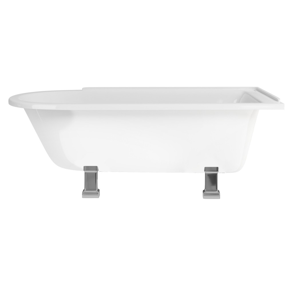 badexclusief groningen en luxe klassieke badkamers, met klassiek sanitair en klassieke kranen heeft van imperial bathrooms en burlington bathrooms ook de baden op pootjes, cq leeuwenpootjes. Vrijstaande baden op pootjes zijn leverbaar vanaf € 895,00 tot € 30.000,00 en zijn in verschillende uitvoeringen te leveren, acryl, kunstmarmer, solid-surface, polybeton, dubbelwandig , koper, gietijzer, plaatstaal en in aluminium of verzilverd. Ook kan een deel met een leren/ lederen buitenzijde worden besteld. de hoeveelheid soorten pootjes is te groot om hier te benoemen, en die kunnen in wit, zwart , chroom en goud worden geleverd, echter ook de meer klassieke varianten in nikkel en brons zijn leverbaar. Dit vrijstaande bad van burlington is een hoekbad.