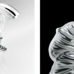 THG Badexclusief en de luxe kranen van hoge kwaliteit van Lalique in chroom en kristal met vlinderhandgreep.